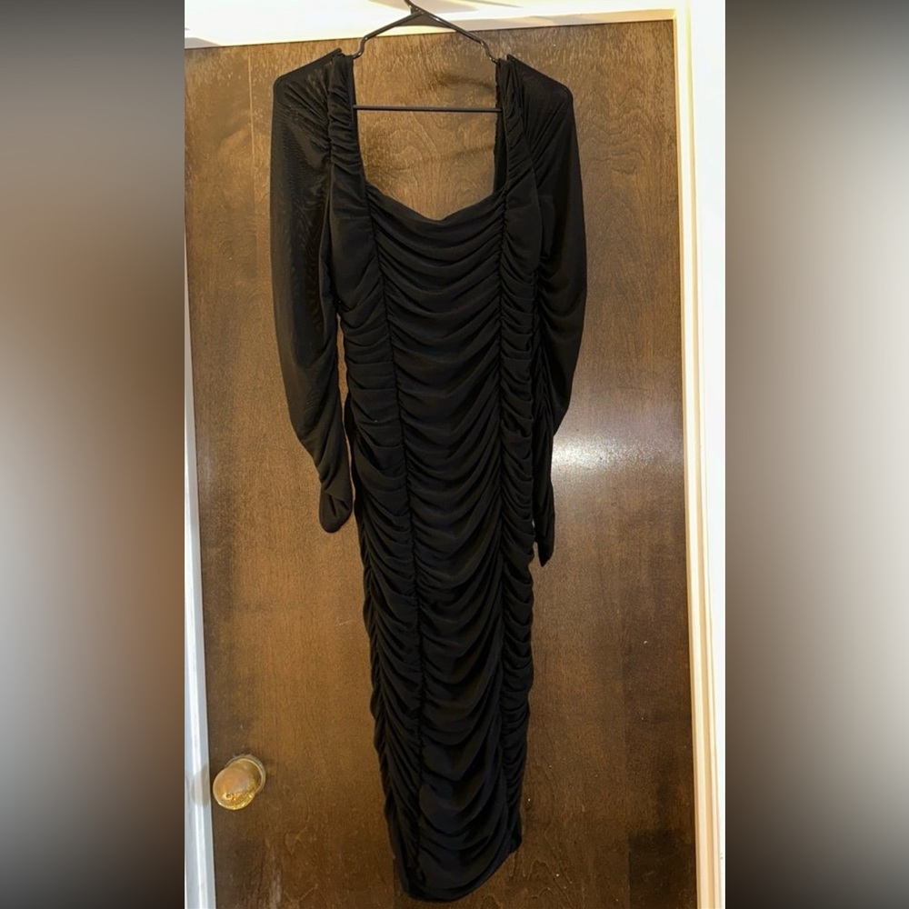 SHEIN rushed midi bodycon dress